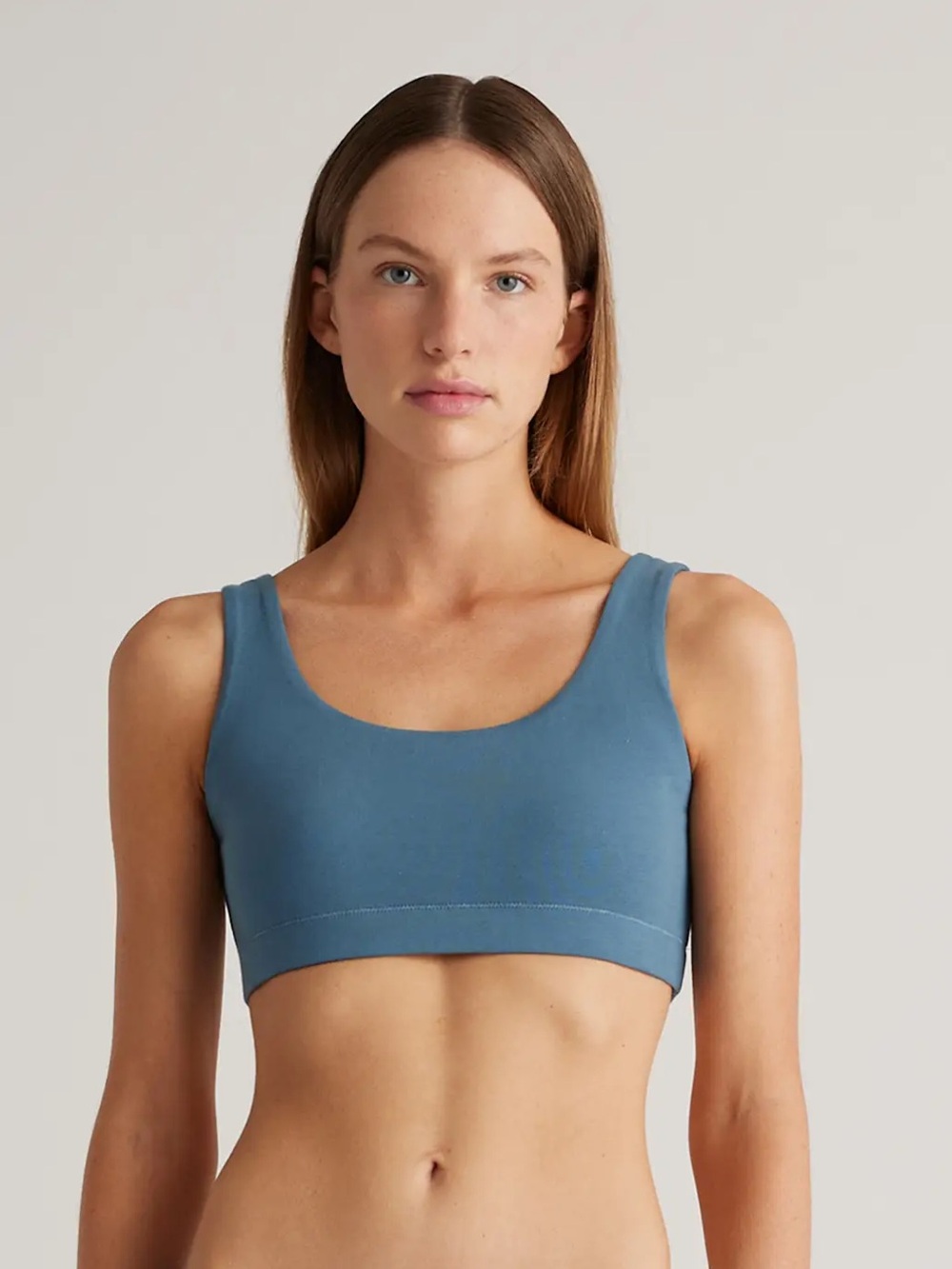 NWOT QUINCE 2 Pack Organic Cotton Tank Bralettes Ocean 1043